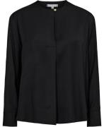 Tommy Hilfiger Fluid Viscose Vneck Rlxd Blouse Kvinde Black Langærmede...