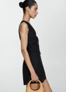 MANGO Short Linen Dress Kvinde Black Korte Kjoler Str S - hos Magasin