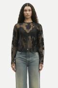 Samsøe Samsøe Samadda Blouse 15311 Kvinde Black Blooming Burnout Toppe...