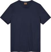 Mos Mosh Gallery Perry Crunch OSS Tee Mand Indigo Blue Kortærmede T-sh...