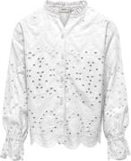 ONLY Kogcleo Life L/S EMB Shirt WVN Kvinde Hvid Langærmede Bluser Regu...