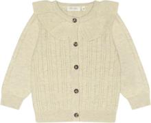 PETIT PIAO Cardigan Knit Cabel Collar Kvinde Dark Off White Cardigans ...