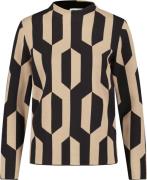 Gerry Weber Pullover 1/1 Sleeve Kvinde Black/ Camel Jacquard Sweaters ...