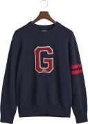 Gant Seasonal G Cneck Mand Evening Blue Sweaters Str XL - hos Magasin