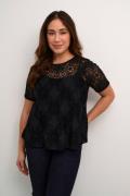 Culture Cuhenriette Olu SS Blouse Kvinde Black Kortærmede Bluser Str L...