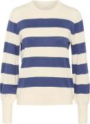 Kaffe Kalizza Striped Pullover Kvinde Turtle Dove / Blue Bold Stripe S...