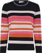 Micha Bbjumper_Bbautumnviscstripekni Kvinde Navy/orang Sweaters Str L ...