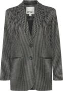 ICHI Ihkate Houndstooth Oversize BL2 Kvinde Black/grey Houndstooth Bla...