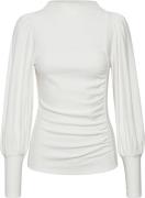 Gestuz Rifagz Puff Blouse Kvinde Egret Langærmede Bluser Str L - hos M...