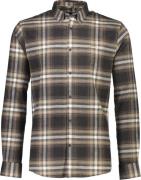 Lindbergh Brushed Checked Shirt L/S Mand Dk Brown Langærmede Skjorter ...