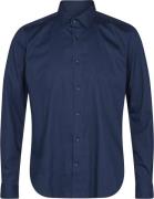 Mos Mosh Gallery Manny Stretch Shirt Mand Navy Langærmede Skjorter Str...