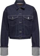 ONLY Onlmercer LS Fold UP Jacket RED DNM Kvinde Dark Blue Denim Overga...