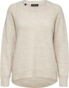 Selected Femme Slflulu LS Alpaca Blend Knit Oneck Noos Kvinde Birch/me...