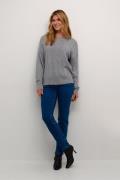 Cream Crdela Knit Pullover Kvinde Grey Melange Sweaters Str L - hos Ma...