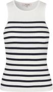 A-VIEW Rib Stripe Tank top Kvinde White/navy Tanktoppe Str XS - hos Ma...