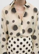 MANGO Polka dot Lyocell Shirt Kvinde Light Beige Skjorter Str L - hos ...