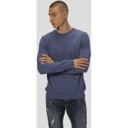 Clean Cut Copenhagen Merino Wool Crew Mand Blue Melangé Sweaters Str L...