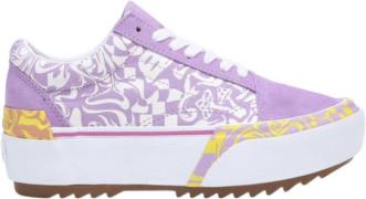 Vans UA OLD Skool Stacked Purple Sneakers Str 34 - Læder hos Magasin