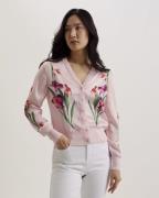 Ted Baker Meralll Woven Front Printed Cardiga Kvinde Lt-pink Cardigans...