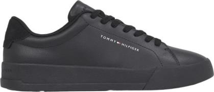 Tommy Hilfiger TH Court Leather Grain ESS Mand Black Sneakers Str 40 -...