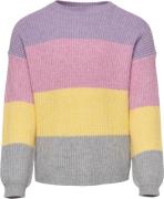 ONLY Kogsandy L/S Stripe Pullover KNT NO Kvinde Viola/strawberry Moon/...