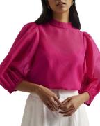 Ted Baker Frias Sheer Organza Top With Balloo Kvinde Brt-pink Toppe St...