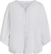 Vila Vimillan Vneck 3/4 Shirt/cur Kvinde Bright White Langærmede Skjor...