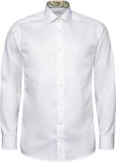 ETON Contemporary Fit White Floral Effect Signature Twill Shirt Mand H...