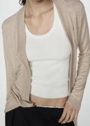 MANGO Fineknit Cardigan Kvinde Lt Pastel Brown Cardigans Plus Size Str...