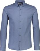 Lindbergh Mouliné Stretch Shirt L/S Mand Dust Blue Langærmede Skjorter...