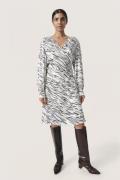 Soaked in Luxury Slvinka Wrap Dress Studio Kvinde White And Black Wave...