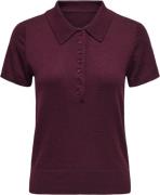 ONLY Onlcathrine SS Polo Neck EX KNT Kvinde Cabernet Sweaters Str L - ...