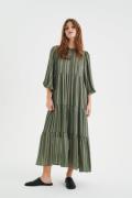 InWear Jordaniw Dress Kvinde Beetle Green Maxi Kjoler Loose Fit Str 40...