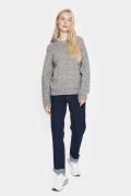 Saint Tropez Piannasz Pullover Kvinde Mist Grey Melange Sweaters Str L...