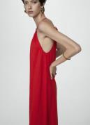 MANGO Long Cotton Dress Kvinde Red Maxi Kjoler Str L - hos Magasin