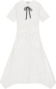 Ganni Light Broderie Anglaise Long Dress Kvinde Egret Maxi Kjoler Str ...