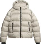 Superdry Hooded Luxe Sports Puffer Kvinde Oyster Cream Sheen Overgangs...