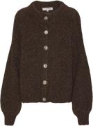 A-VIEW Patrisia Solid Knit Cardigan Kvinde Dark Brown Cardigans Str S ...