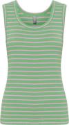 Culture Cudolly Tanktop Kvinde Green/pink Stripe Tanktoppe Str L - hos...