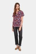 Saint Tropez Tikkasz Blouse Kvinde Hibiscus Backyard Floral Kortærmede...