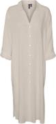 Vero Moda Vmlinn Loose Calf Shirt WVN Noos Kvinde Moonbeam Maxi Kjoler...