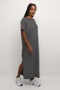 Kaffe Kasandie Dress Kvinde Black/white - Blue Heart Maxi Kjoler Str L...