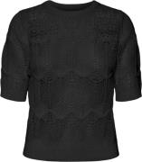 Vero Moda Vmalexia 2/4 Oneck Short Pullover Kvinde Black Sweaters Str ...