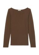 Marc O’Polo Tshirt, Long Sleeve, Boat Neck Kvinde Fall Brown Langærmed...