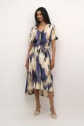 Kaffe Kabeathe Dress Kvinde Blue Abstract Print Midi Kjoler Str 40 - h...