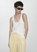 MANGO Knit Strap top Kvinde White Tanktoppe Str XS - hos Magasin