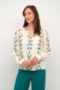 Cream Crpolly Blouse Kvinde Floral Green Langærmede Bluser Str 40 - ho...