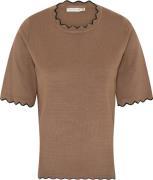 Micha Bbtshirt_ Bbviscoseknitw. Edge Kvinde Cognac Kortærmede T-shirts...