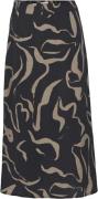 Object Objjacira MW Skirt Noos Kvinde Black/desert Taupe Abstract Flow...