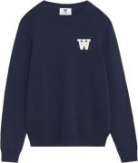 Wood Wood Tay AA CS Patch Jumper Mand Navy Sweaters Str L - hos Magasi...